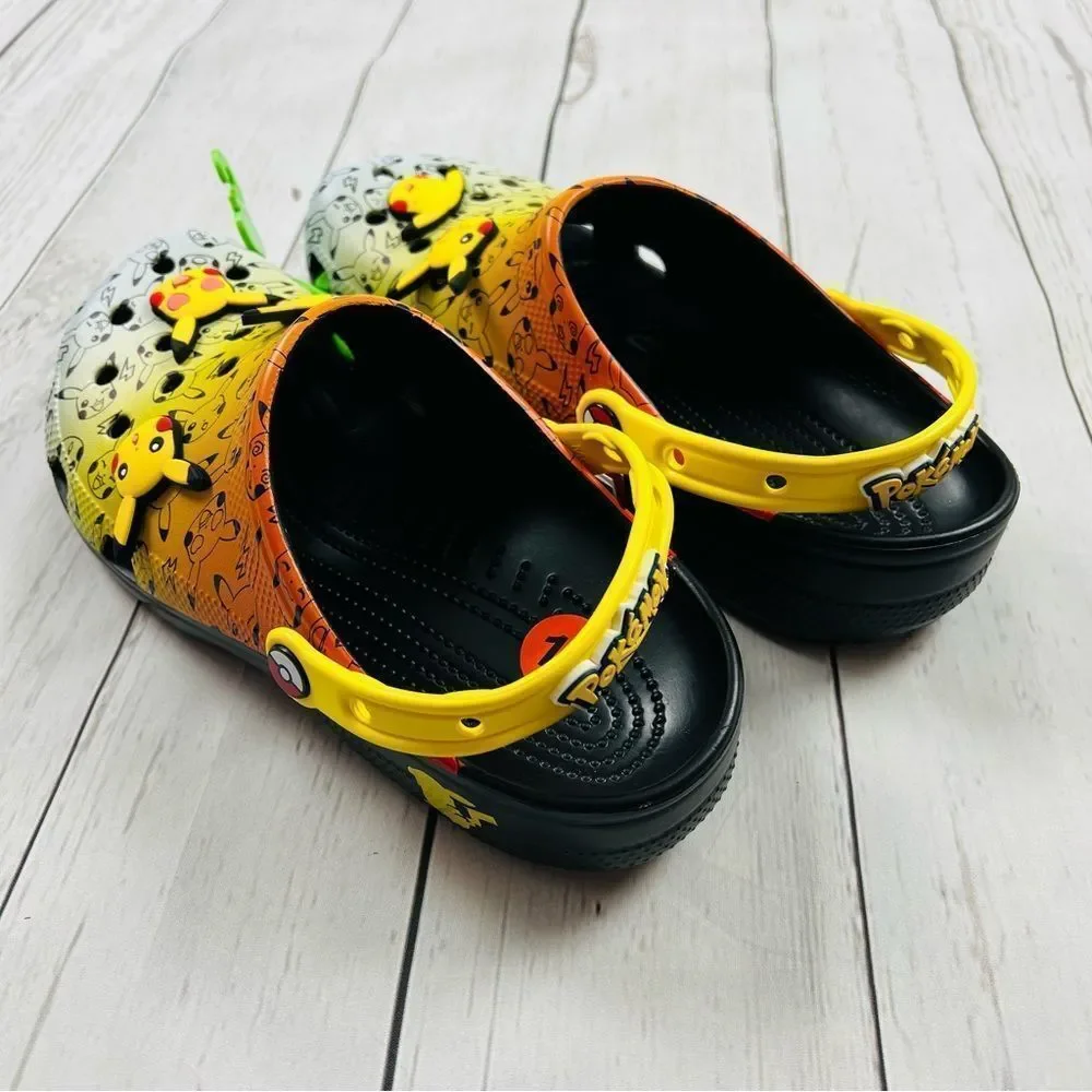 CROCS X Pokemon Pikachu Classic Clog w/ Jibbitz Mens Size 9 Womens Size 11